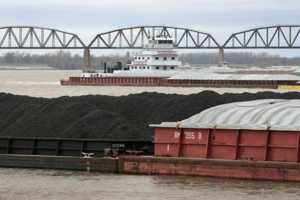 Barges on the river