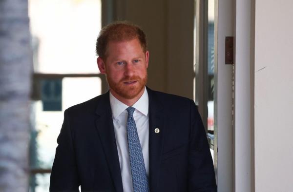 Prince Harry, Duke of Sussex, in a suit and tie attending the 2023 WellChild Awards ceremony in London, Britain