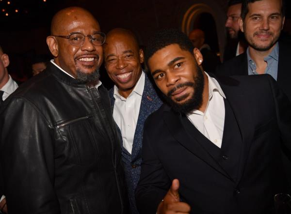 Mayor Eric Adams, here with son Jordan Coleman and Forrest Whitaker (l), hangs out at swanky private club Zero Bond.  The Mayor's fo<em></em>ndness for the hotspot was heavily criticized as elitist.  