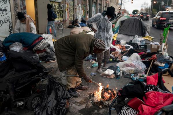 People living on the streets of Los Angeles