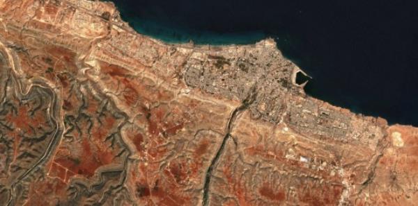 A satellite view of a dam in south of Derna, Libya, September 7, 2023 in this handout image. European Unio<em></em>n/Copernicus Sentinel-2/Handout via REUTERS THIS IMAGE HAS BEEN SUPPLIED BY A THIRD PARTY. MANDATORY CREDIT