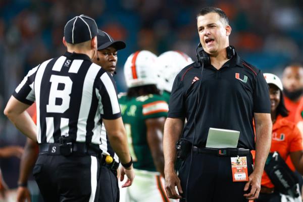 Miami coach Mario Cristobal has some things to think a<em></em>bout after the Hurricanes' loss to Georgia Tech. (Megan Briggs/Getty Images)