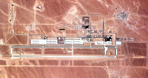 A satellite image of To<em></em>nopah Test Range Airport during 1990.