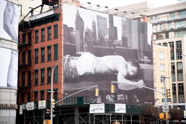 Jeremy Allen White Calvin Klein billboard in Soho