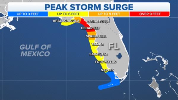 Storm Surge Forecast for Idalia.