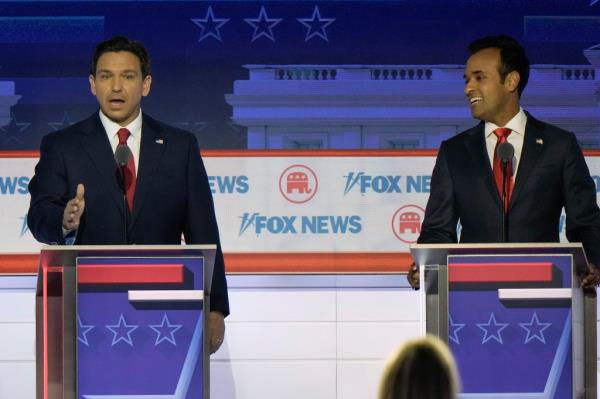 Florida Gov. Ron DeSantis and entrepreneur Vivek Ramaswamy