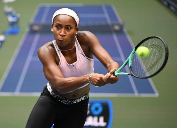 Coco Gauff is seen on the practice court at the USTA BIllie Jean King Natio<em></em>nal Tennis Center on Sunday in Queens.