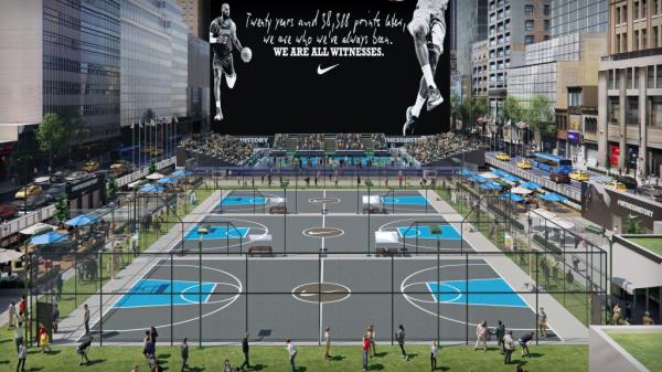 Vornado is also co<em></em>nsidering turning the plot of land opposite Madison Square Garden into basketball courts.