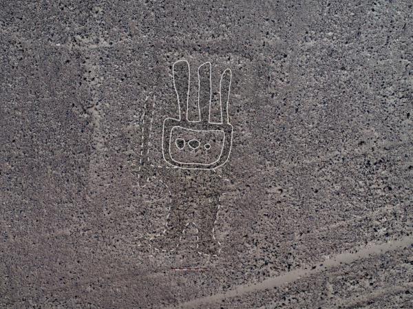 The Geoglyph of a humanoid was uncovered in the Peruvian desert. 