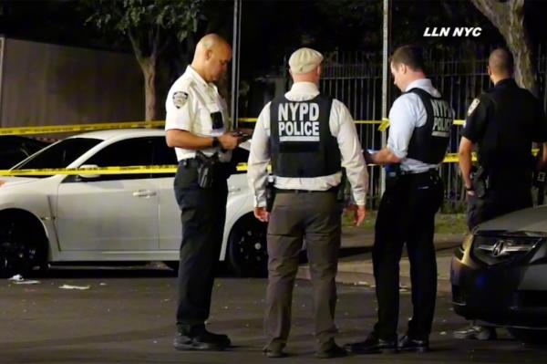 Police at the scene of Bronx stabbing.