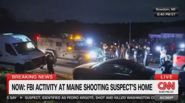 12678193 FBI descend on Maine shooter suspect Robert Card's home after loud bangs were heard at the house - as manhunt for mass murderer who killed 18 at Lewiston bowling alley and bar continues