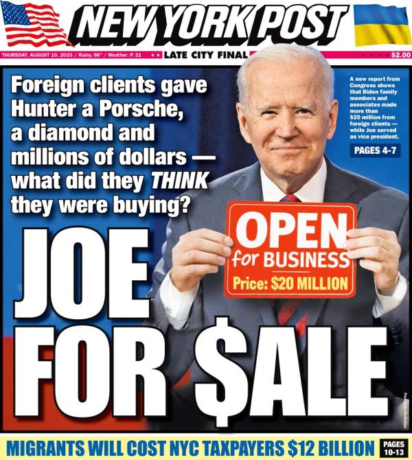 The Post cover story on Hunter Biden's dealings with foreign clients