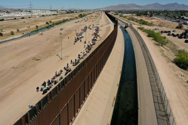 Border wall between US and Mexico.