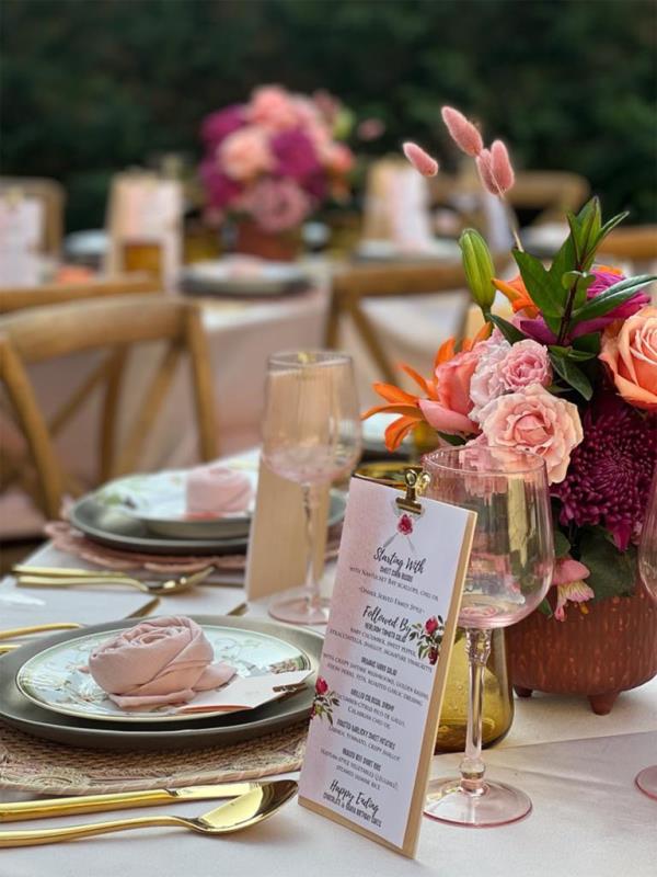 Table set up of the party.