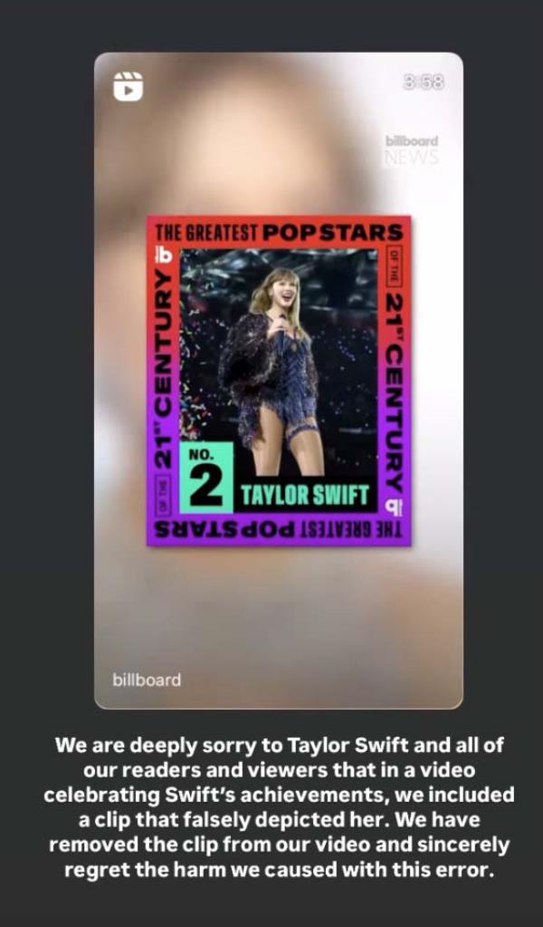 Taylor Swift on a lifestyle billboard, resembling a music album cover