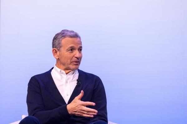 Bob Iger, CEO of The Walt Disney Co., delivering a speech at the Canva Create event in Inglewood, California on May 23, 2024