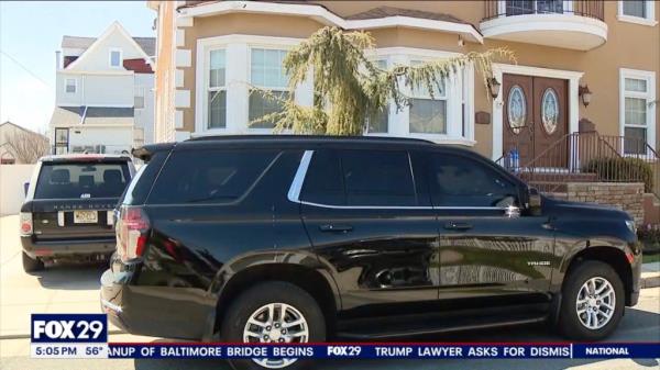 Police are pictured at Atlantic City Mayor Marty Small's home.