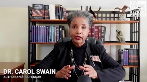 Carol Swain is pictured speaking with Fox News Digital.