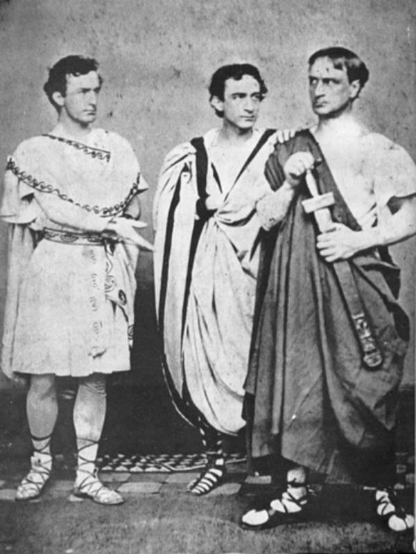 John Wilkes Booth with brothers Edwin Booth and Junius Brutus Booth