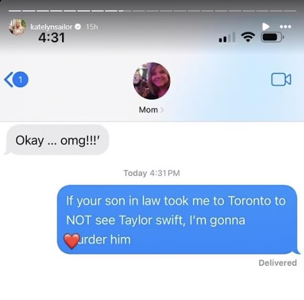 Katelyn Sailor's text to her mom