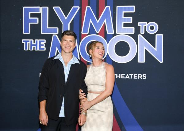 Colin Jost, Scarlett Johansson at the 