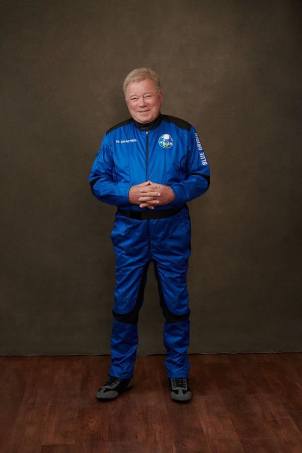 William Shatner in his astro<em></em>naut suit for his trip to space