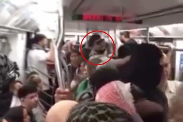 Anti-Israel man on NYC subway tells Zio<em></em>nists to get off the train.