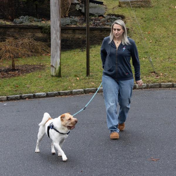 Shirit Cohen and Gator on a walk