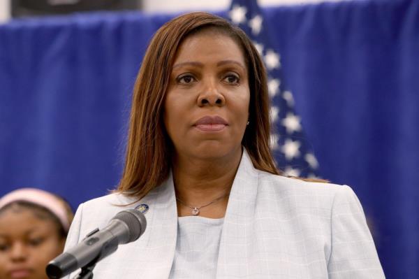 New York Attorney General Letitia James speaking at a press co<em></em>nference a<em></em>bout the vaping lawsuit settlement