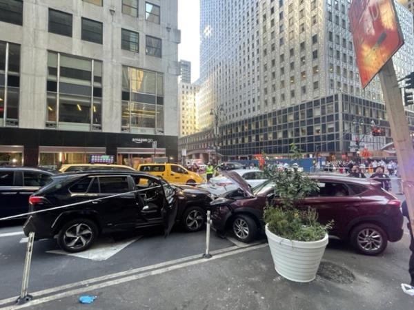 A black SUV drove into the busy intersection near Grand Central Terminal.