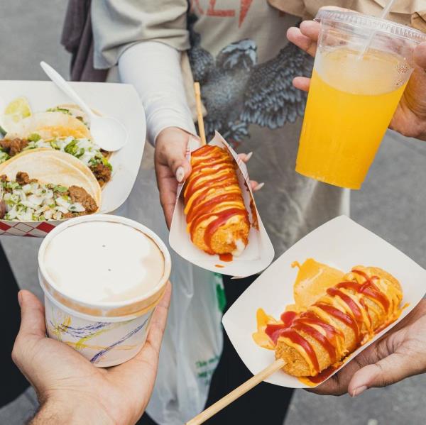 Food at the Bronx Night Market. 