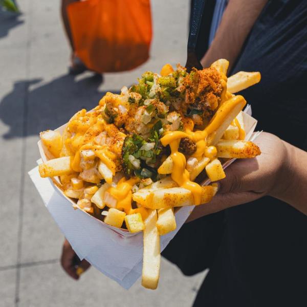 Food at the Bronx Night Market. 