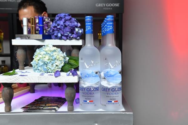 A view of Grey Goose Vodka bottles 