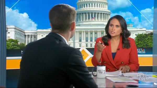 Welker (right) interviewed Sen. Tom Cotton (R-Ark.) during Sunday's broadcast of 