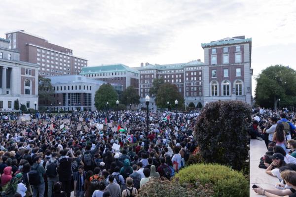 Columbia's Students for Justice in Palestine organization hosted a pro-Palestine demo<em></em>nstration at Columbia's campus on Oct. 12.