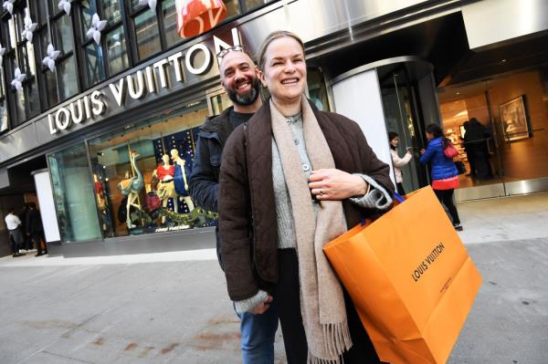 Jordan and Lisa Strong, visiting from the UK, were shocked at how big the temp store was.