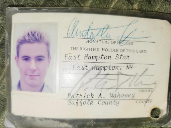 Chris Harris' East Hampton Star press pass.