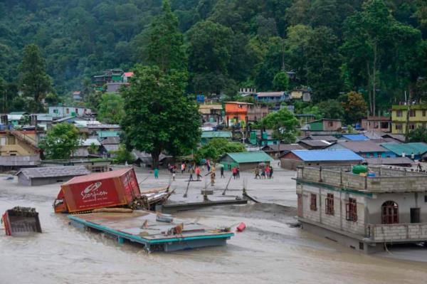 Eleven bridges were washed away by the floodwaters, which also hit pipelines and damaged or destroyed more than 270 houses in four districts, officials said.