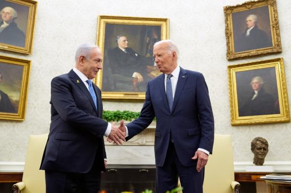 President Biden meeting with Israeli Prime Minister Benjamin Netanyahu in the Oval Office on July 25, 2024.