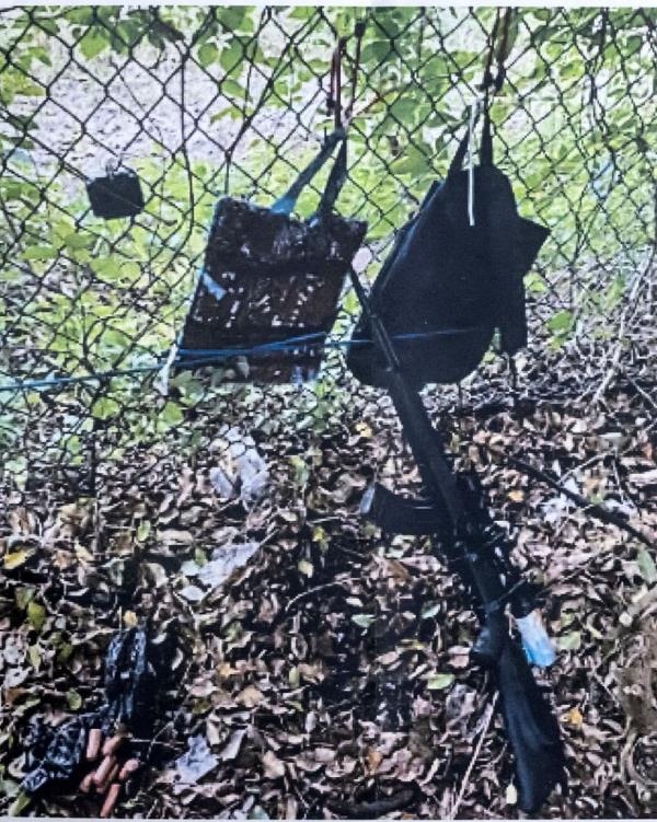 West Palm Beach Sheriff Task Force Co<em></em>ntact Sheriff Ric L. Bradshaw shows a picture of an AK-style rifle with a scope, and bags found by the Secret Service at the Trump Internatio<em></em>nal Golf Club in in West Palm Beach, Florida, USA on 15 September 2024.