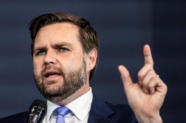 Sen. JD Vance, Republican vice presidential nominee, speaking at a town hall in Harrisburg, Pa., addressing the issue of federal funds for schools regarding transgender students participation in sports