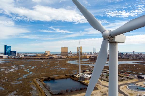 Wind turbines in Atlantic City, N.J.