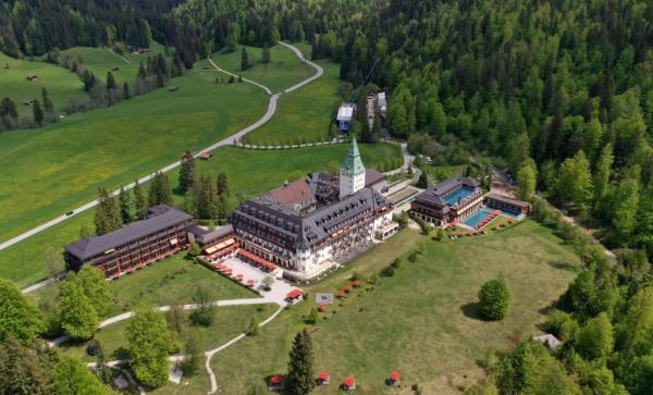 An aerial view of the Bavarian resort.