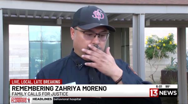 Robert Moreno chokes up talking a<em></em>bout his daughter.