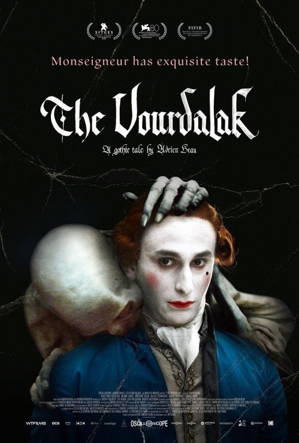 Official poster for The Vourdalak featuring a vampire biting into a man's neck.