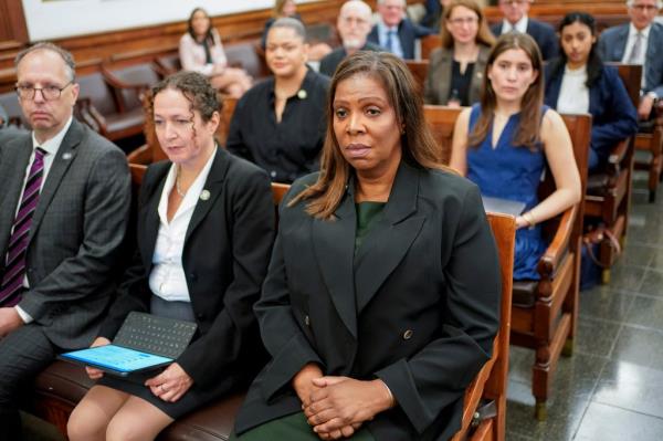 Letitia James in court.