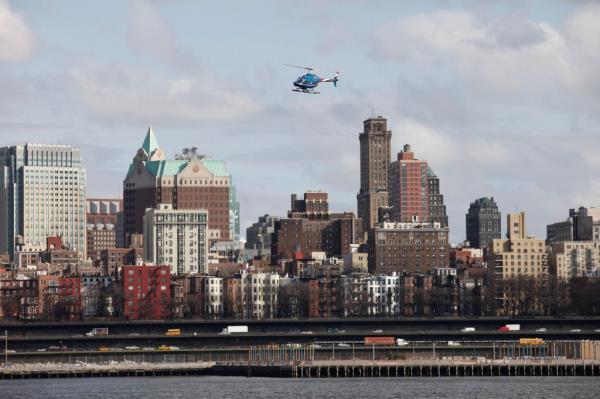 Tour helicopters at the Downtown Manhattan Heliport, Pier 6 East River 