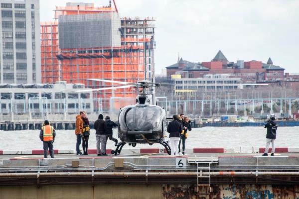 View of Downtown Manhattan Heliport on Pier Six