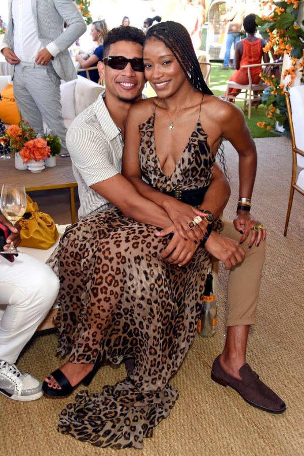 Darius Jackson and Keke Palmer at the Veuve Clicquot Polo Classic in Oct. 2021