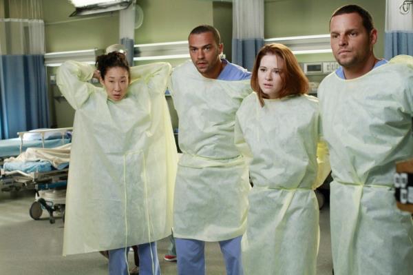 Sandra Oh, Jesse Williams, Sarah Drew, and  Justin Chambers on 